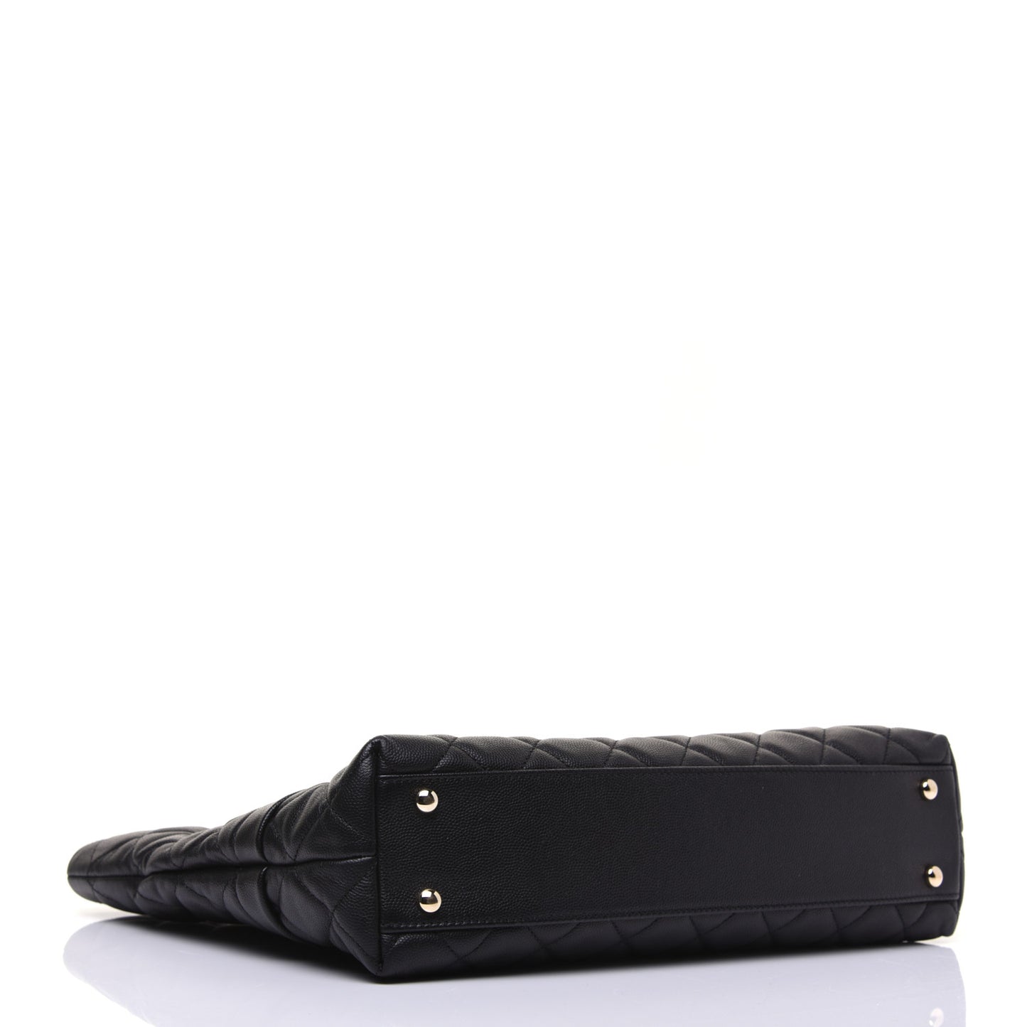 Caviar Quilted Rolled Up Tote Black