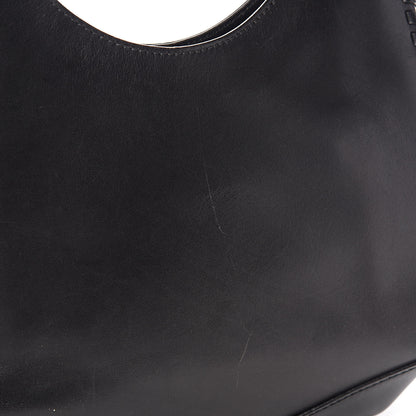Gucci Calfskin Whipstitch Wooden Handle Small Hobo Black 10 of 11