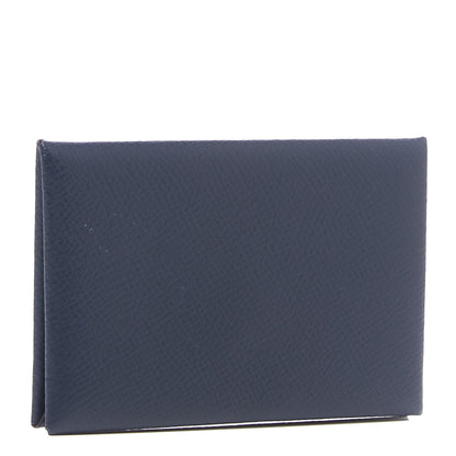 Hermes Epsom Calvi Card Case Bleu Nuit 2 of 7