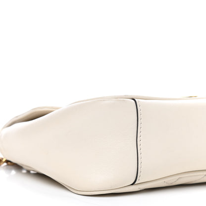 Gucci Calfskin Matelasse Small GG Marmont Shoulder Bag White 9 of 10