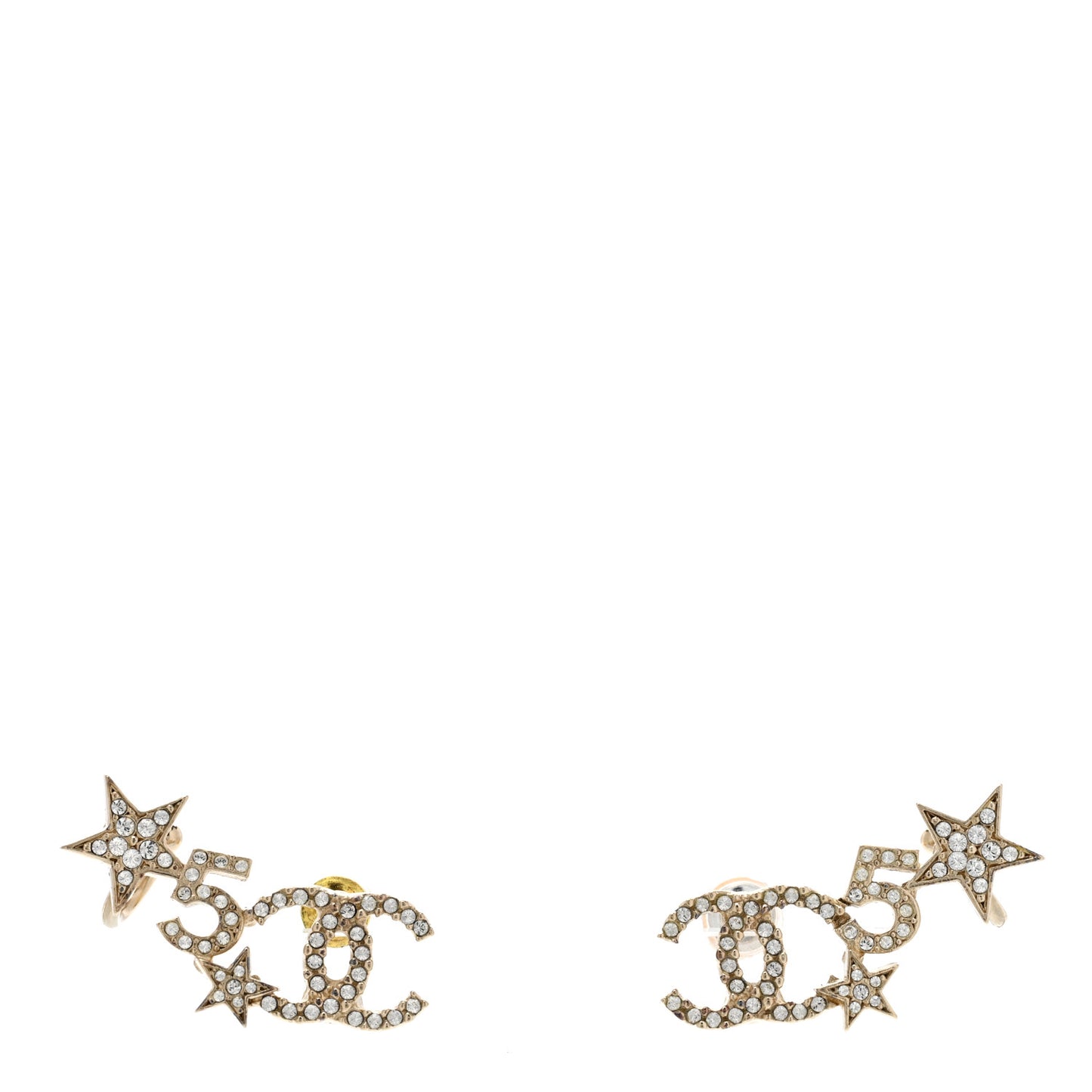 Crystal Star 5 CC Earrings Gold