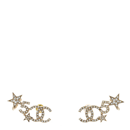 Chanel Crystal Star 5 CC Earrings Gold 1 of 4
