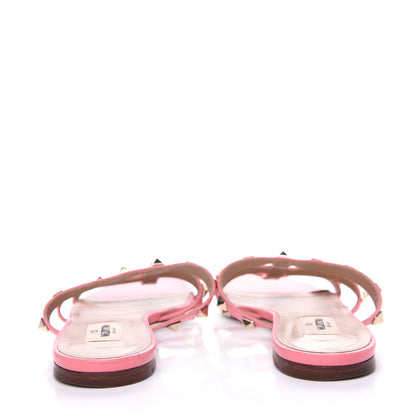 Valentino Garavani Nappa Rockstud Caged Flat Slide Sandals 37.5 Paradise Rose 7 of 10
