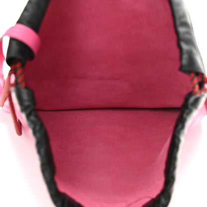 Gucci Grained Calfskin Logo Drawstring Backpack Box Pink Green Black 6 of 11