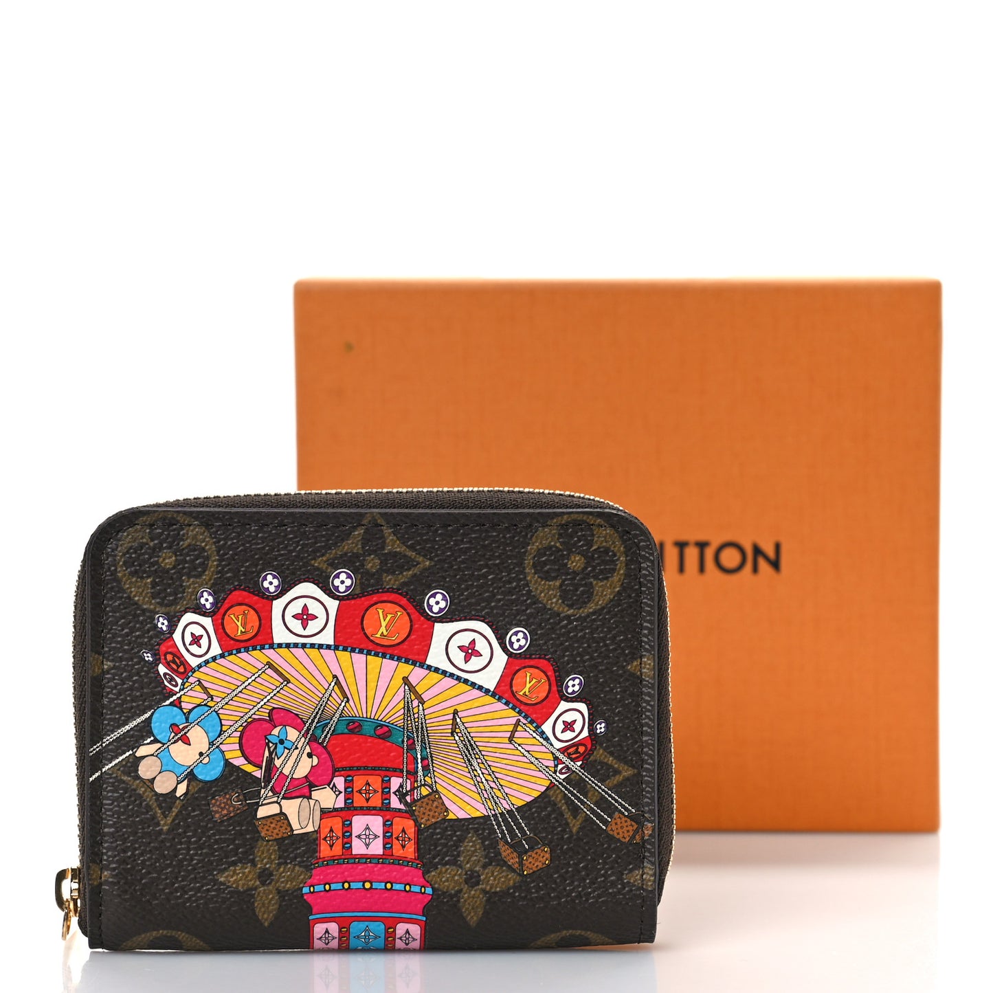 Monogram 2020 Christmas Animation Swing Ride Zippy Coin Purse Pink Poppy