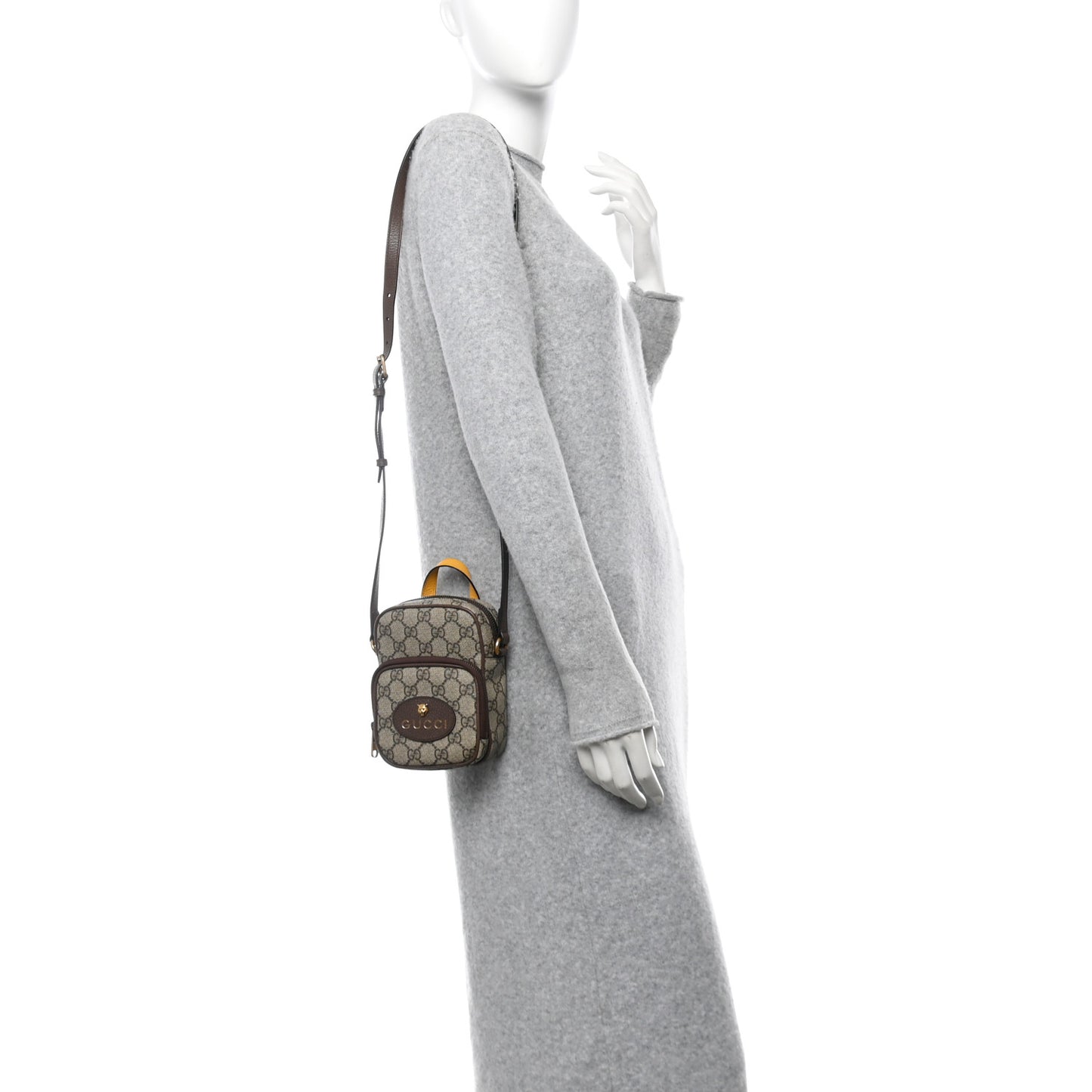 GG Supreme Monogram Mini Neo Vintage Double Zip Messenger Bag Beige New Acero Crop