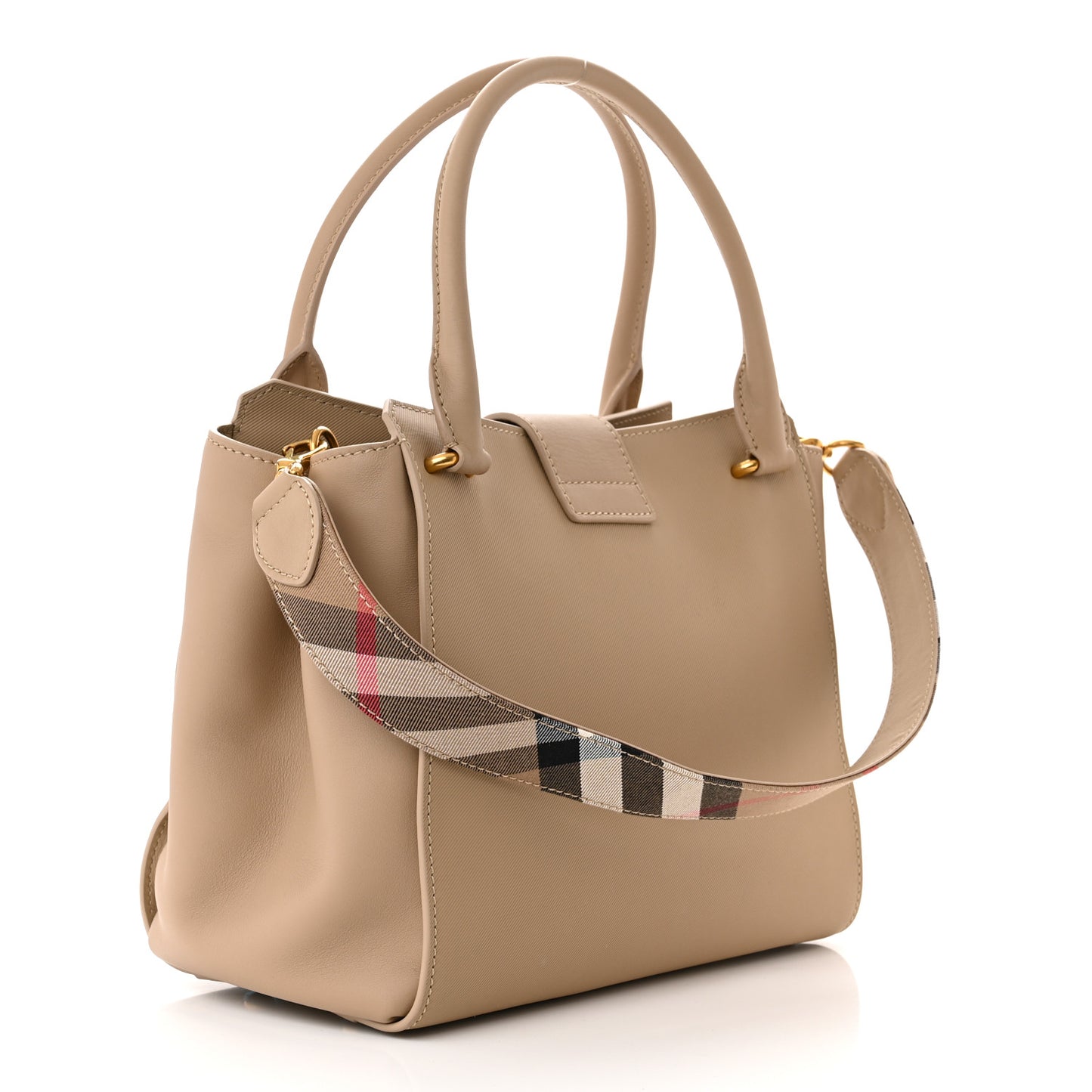 Trench Calfskin Medium Buckle Tote Honey