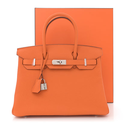 Hermes Taurillon Clemence Birkin 30 Orange 12 of 12