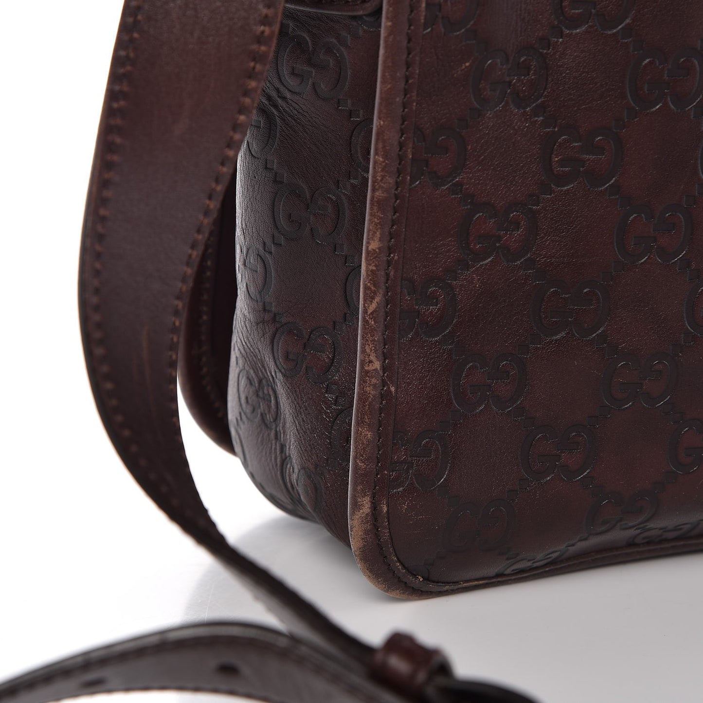 Guccissima Flap Messenger Bag Dark Brown