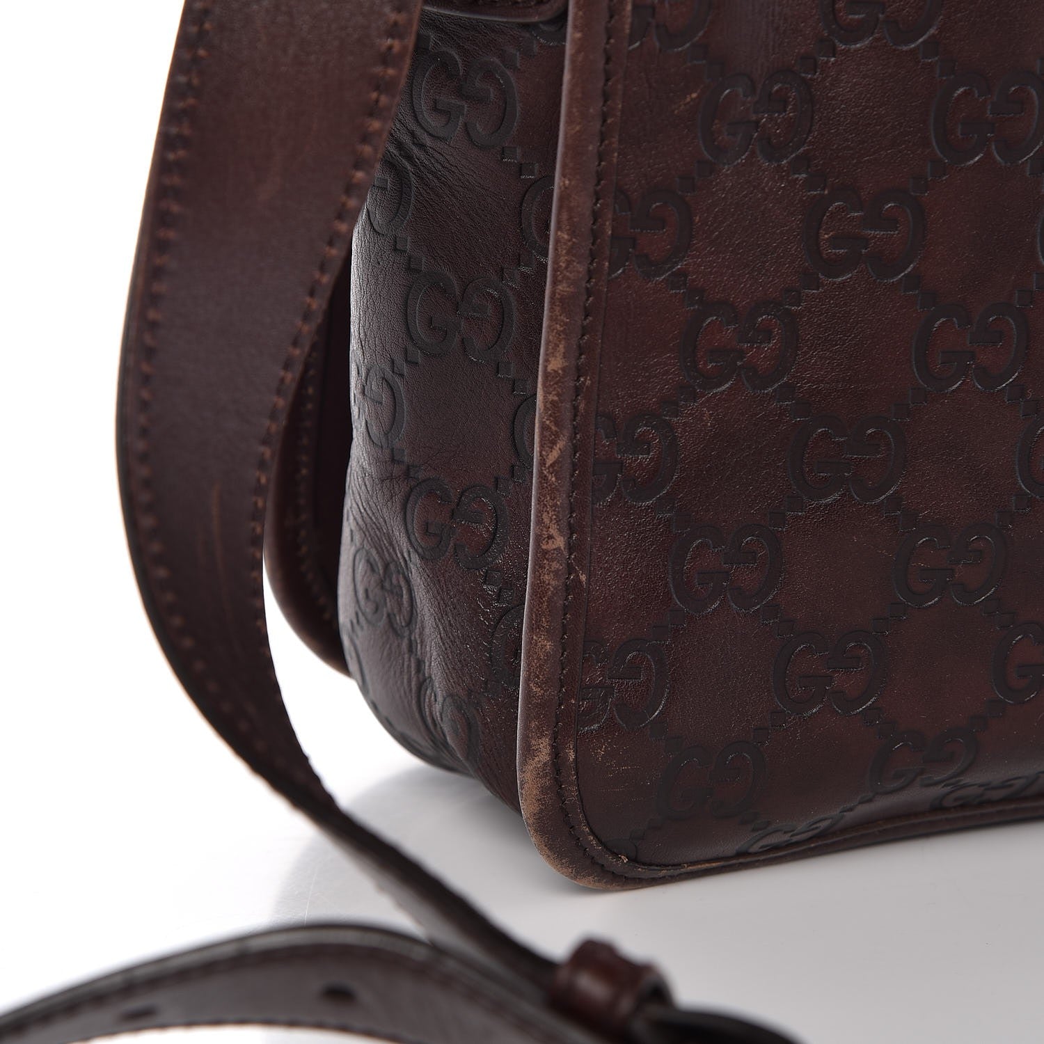 Gucci Guccissima Flap Messenger Bag Dark Brown 20 of 27
