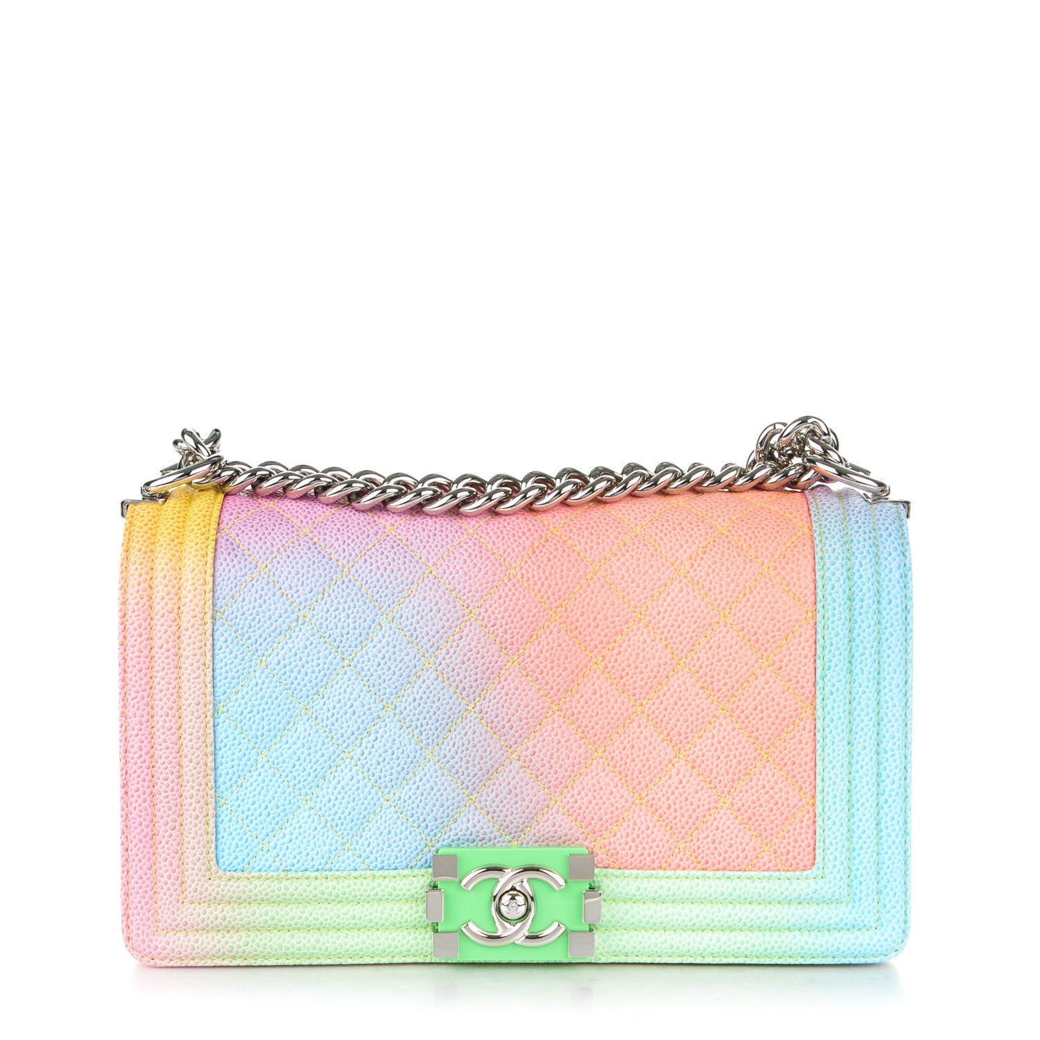 Chanel Caviar Quilted Medium Cuba Rainbow Boy Flap Multicolor 1 of 8