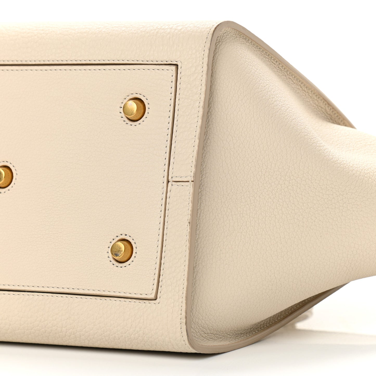 Crisped Calfskin Tie Knot Small Tote Chalk