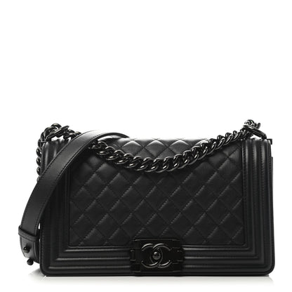 Chanel Calfskin Quilted Medium Boy Flap So Black 1 of 4