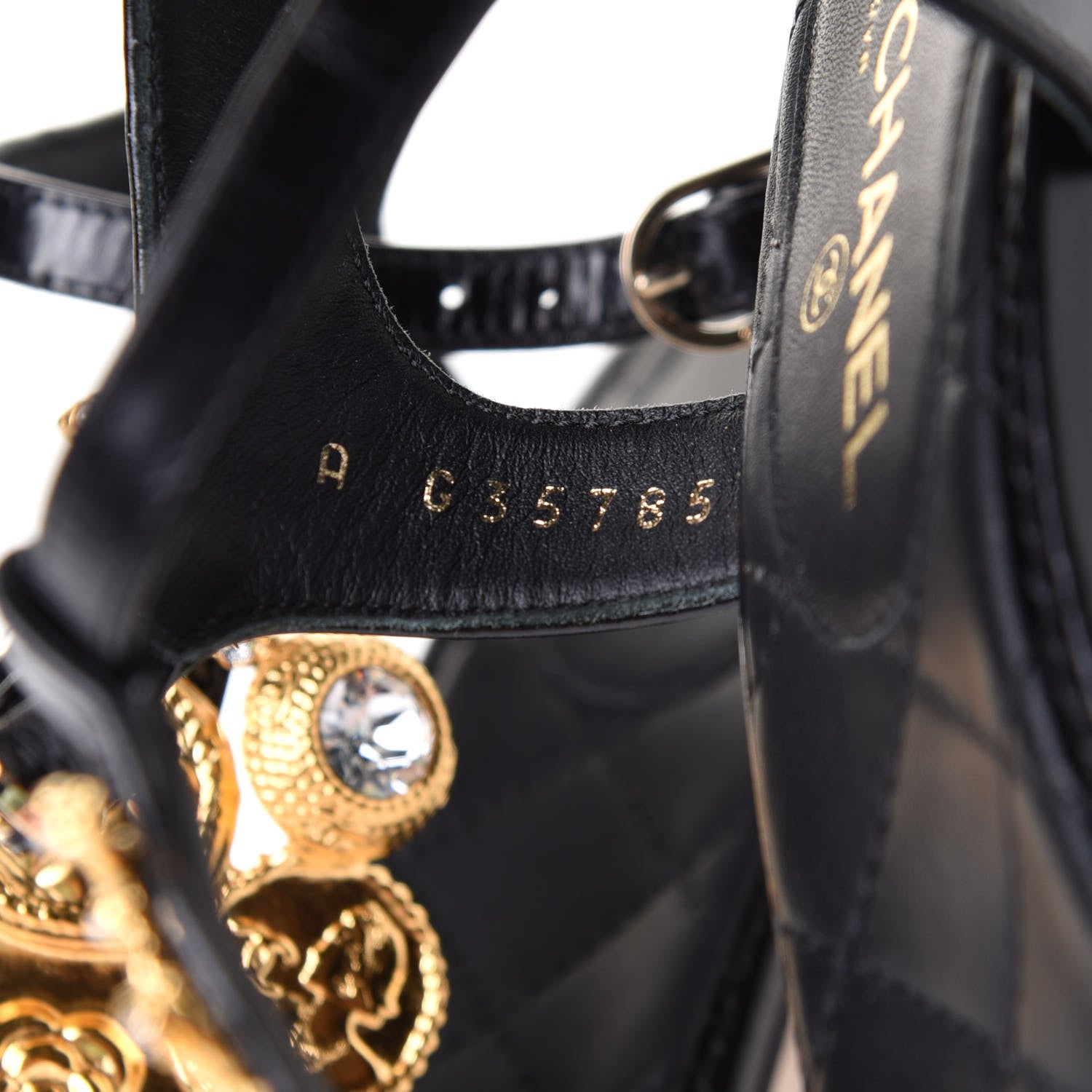 Chanel Calfskin Medallion CC Thong Sandals 36 Black 8 of 9