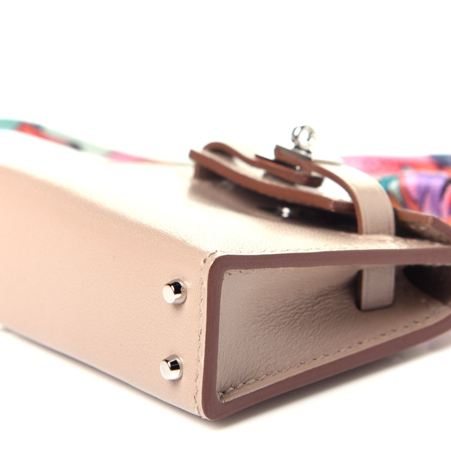 Tadelakt Mini Kelly Twilly Bag Charm Argile