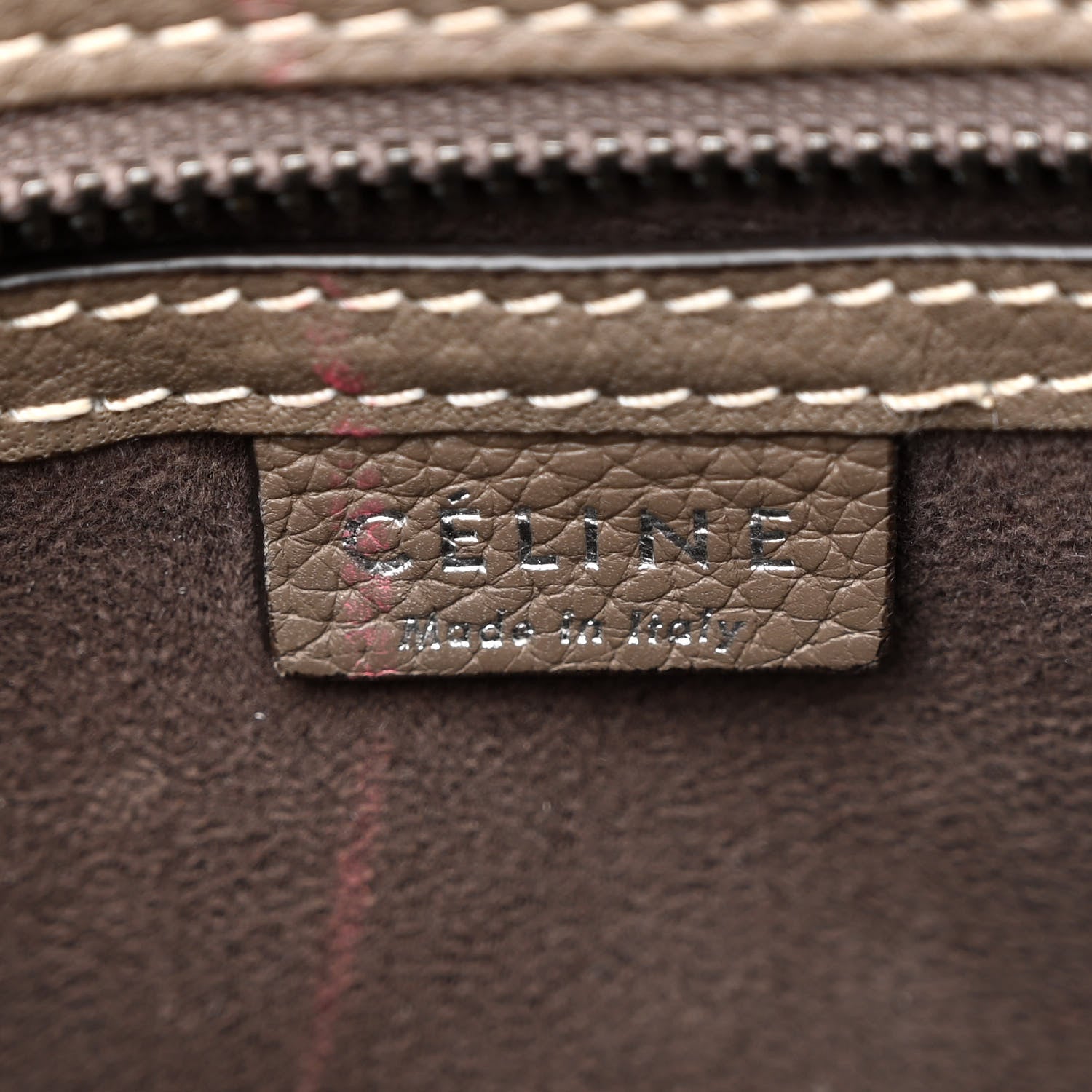 Celine Drummed Calfskin Nano Luggage Souris 6 of 16