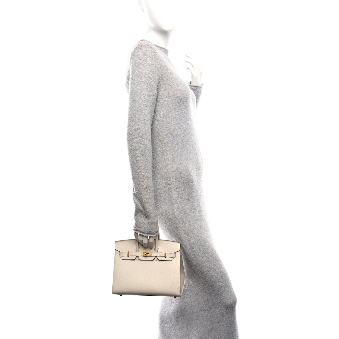 Epsom Horseshoe Birkin Sellier 25 Craie Gris Tourterelle