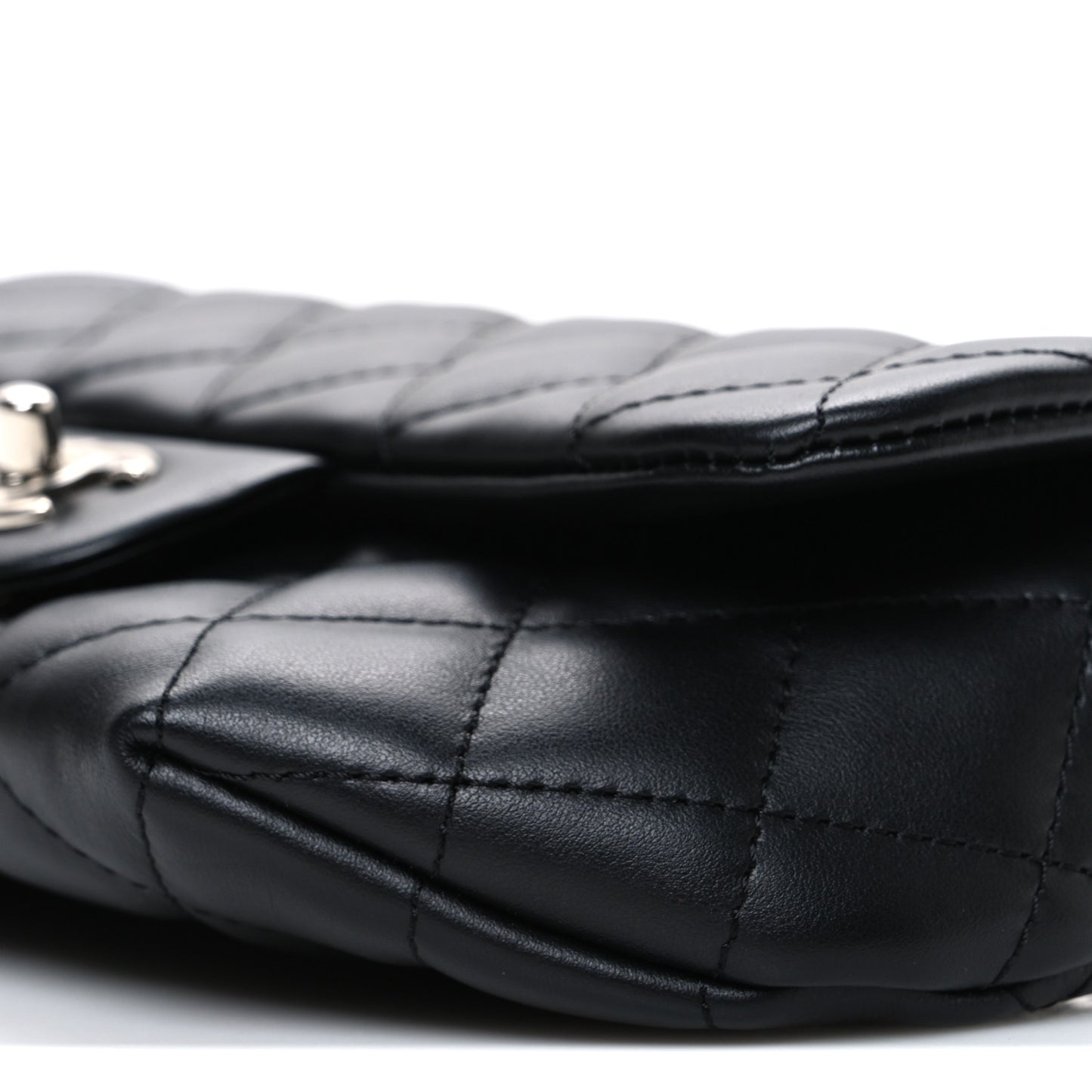 Calfskin Quilted CC Uniform Flap Belt Bag Black