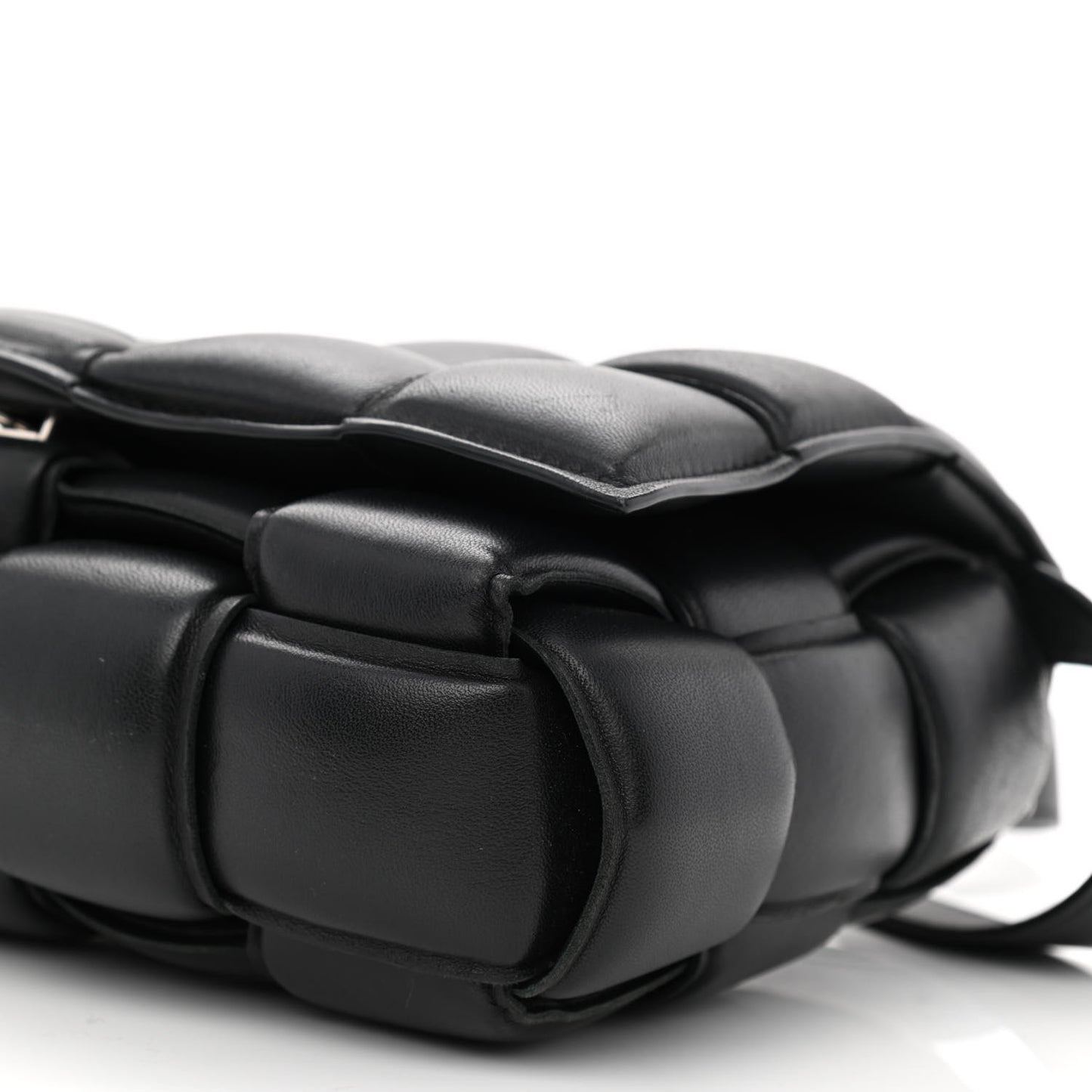 Nappa Maxi Intreccio Padded Cassette Crossbody Bag Black