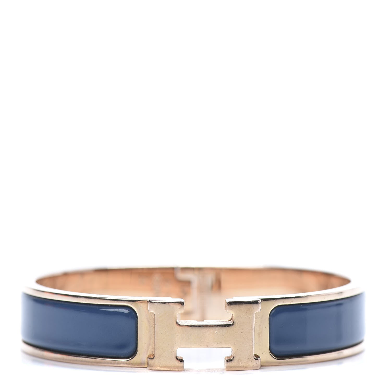 Hermes Enamel Narrow Clic Clac H Bracelet PM Bleu De Genes 1 of 6