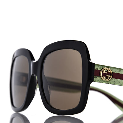 Gucci Oversize Square Web GG 0036S Sunglasses Black 7 of 8
