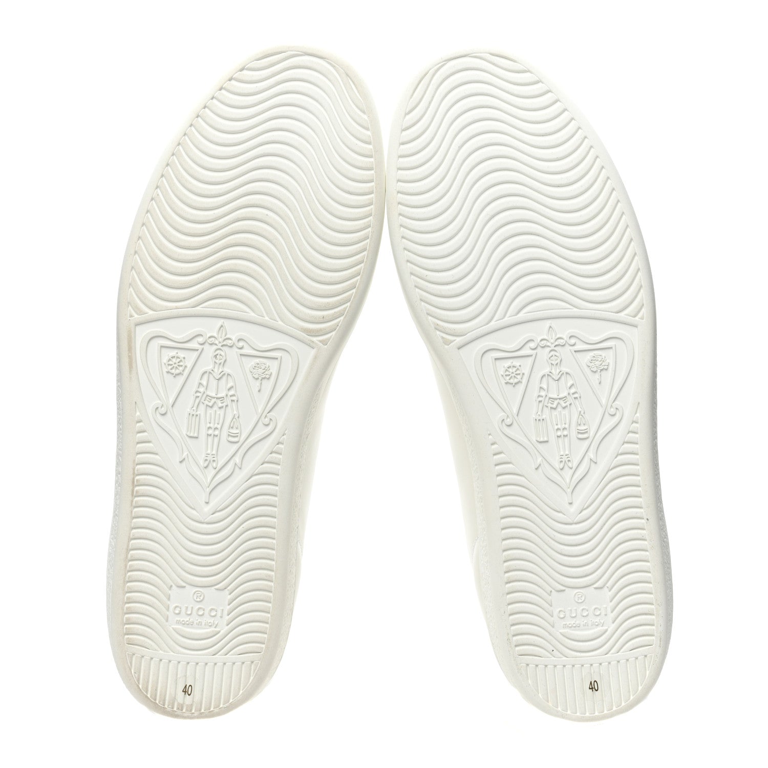 Gucci Calfskin Interlocking G Perforated Womens Ace Sneakers 40 White Grey Sky 6 of 9