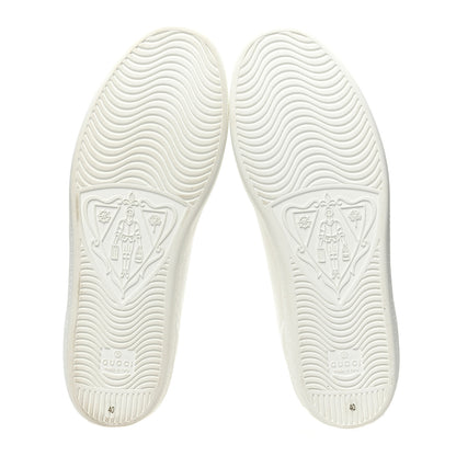 Gucci Calfskin Interlocking G Perforated Womens Ace Sneakers 40 White Grey Sky 6 of 9