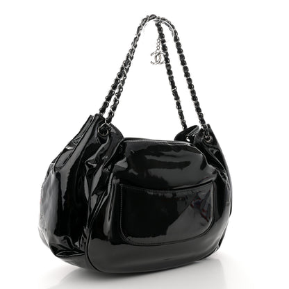 Chanel Patent Camellia Shoulder Bag Black 3 of 11