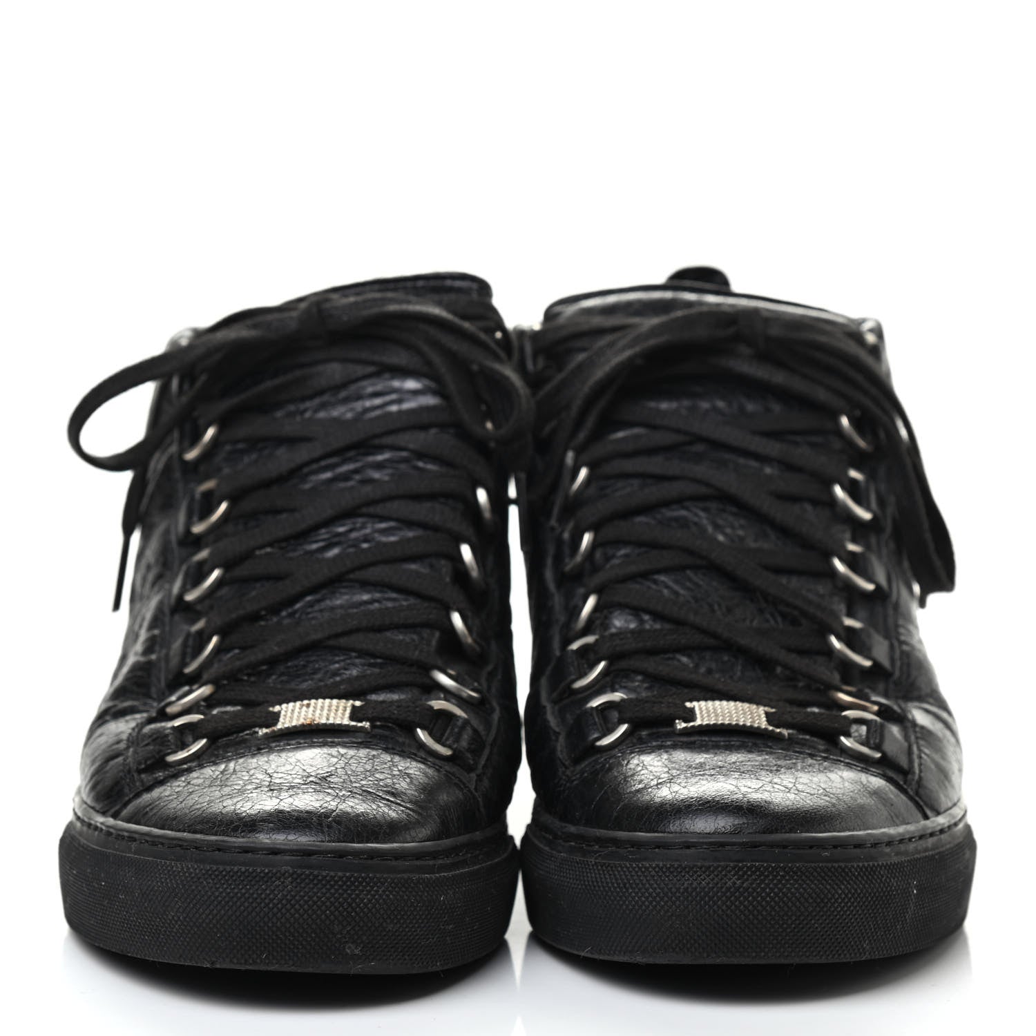 Balenciaga Crinkled Calfskin Womens Arena Sneaker 40 Black 2 of 7