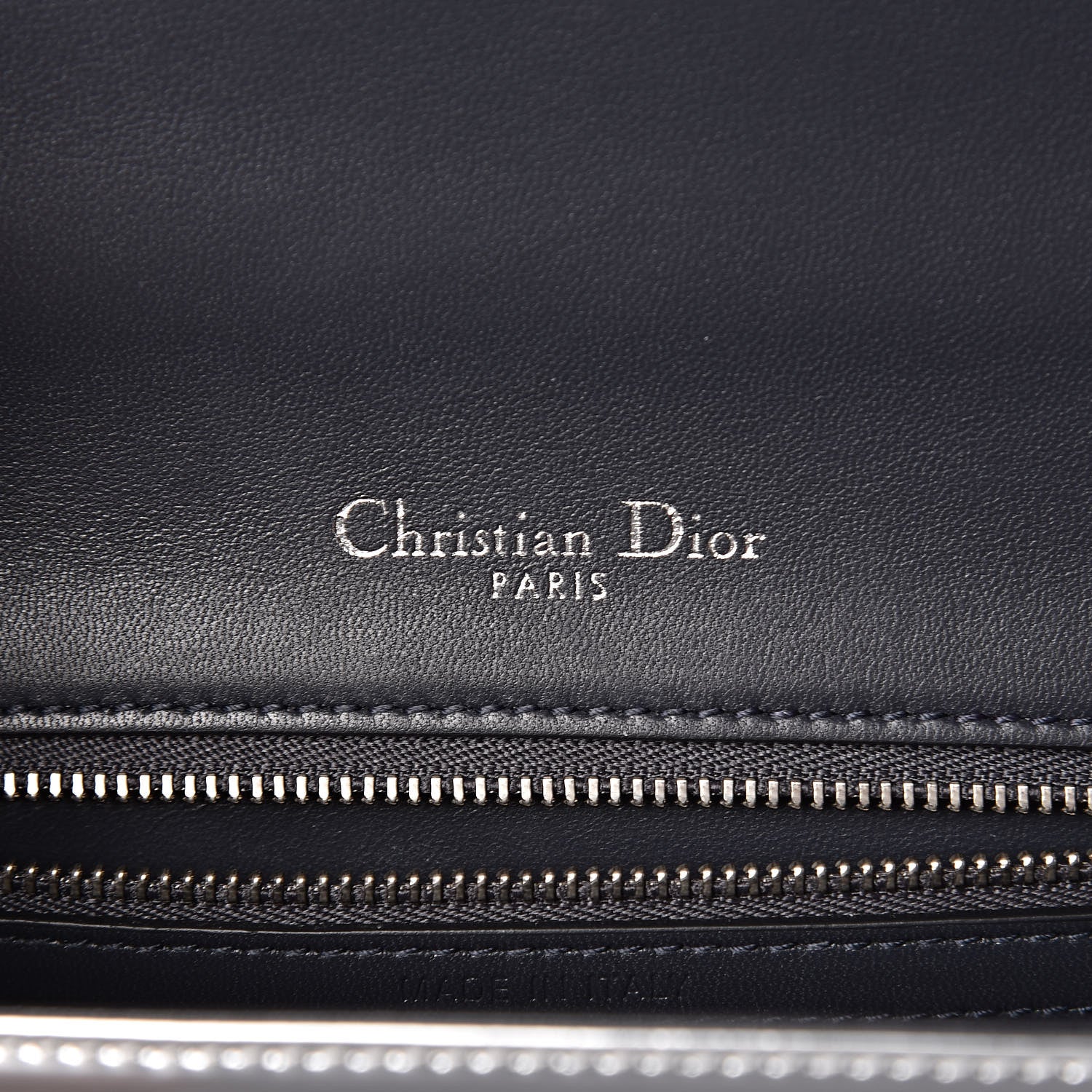 Christian Dior Metallic Patent Micro-Cannage Medium Diorama Flap Bag Silver 6 of 17