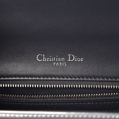 Christian Dior Metallic Patent Micro-Cannage Medium Diorama Flap Bag Silver 6 of 17