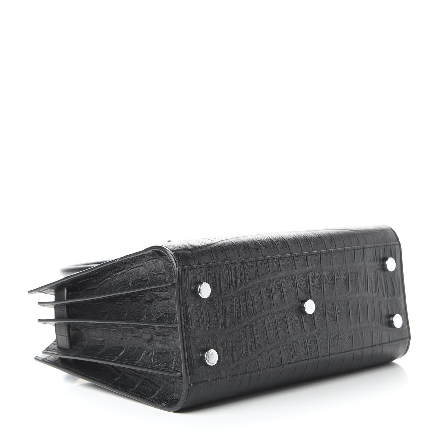 Saint Laurent Calfskin Crocodile Embossed Baby Sac De Jour Black 5 of 9