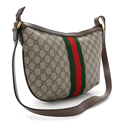 Gucci GG Supreme Monogram Web Small Ophidia Half Moon Hobo Brown 3 of 10