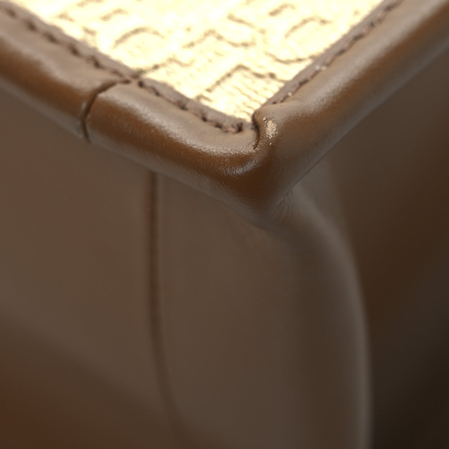 Raffia Calfskin Oblique Embroidered Small Book Tote Beige Camel