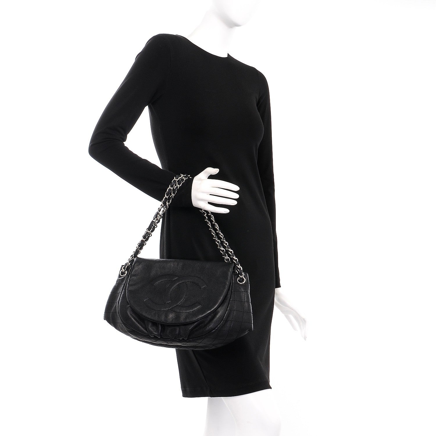 Chanel Caviar Half Moon Large Flap Black 3 of 9