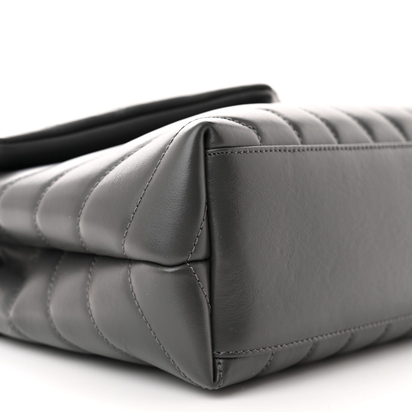 Calfskin Y Quilted Monogram Small Loulou Chain Satchel Storm