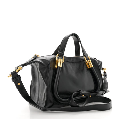 Chloe Natural Shiny Calfskin Small Paraty 24 Bag Black 3 of 10