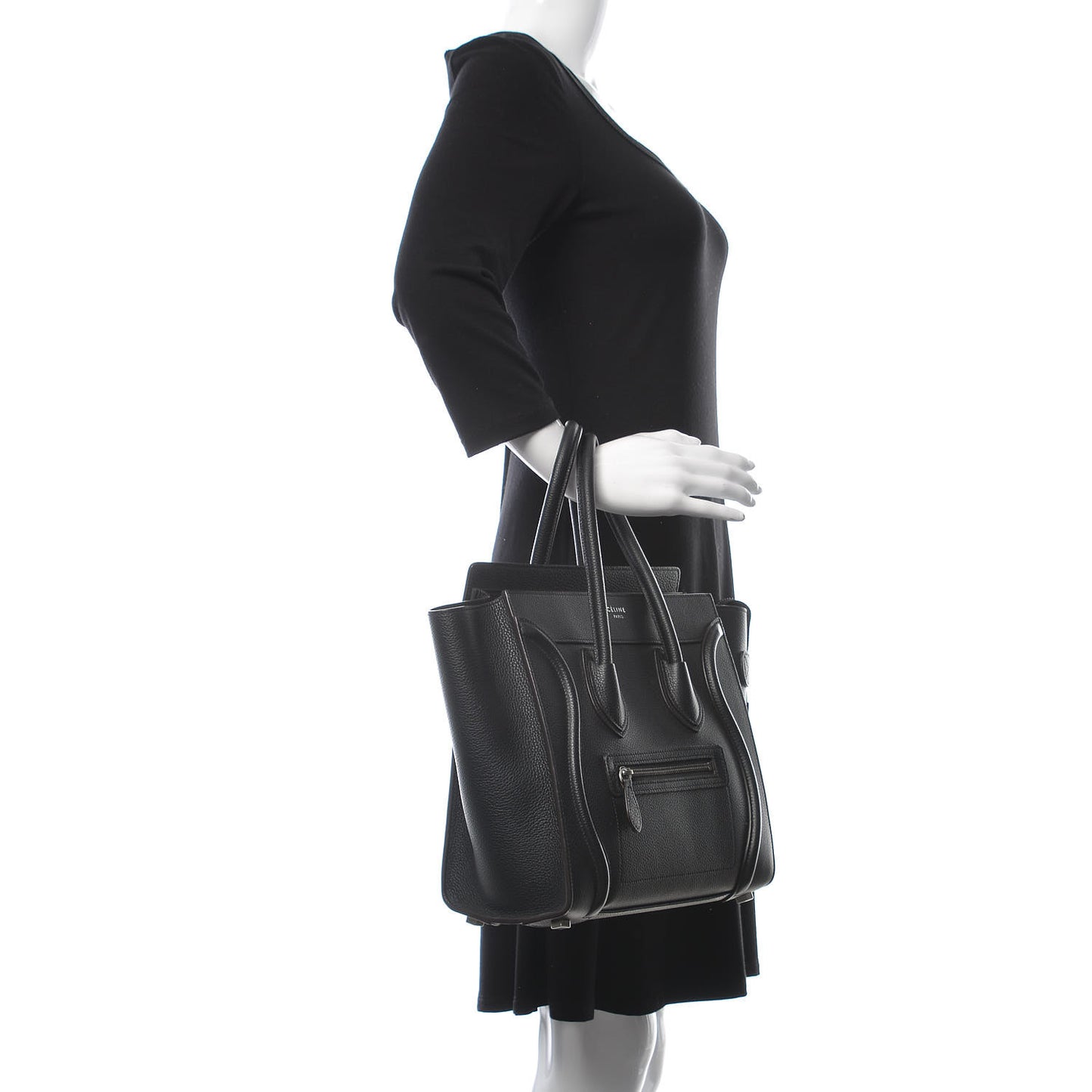 Drummed Calfskin Micro Luggage Black