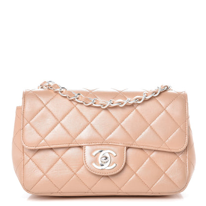 Chanel Lambskin Quilted Mini Rectangular Flap Beige 1 of 13