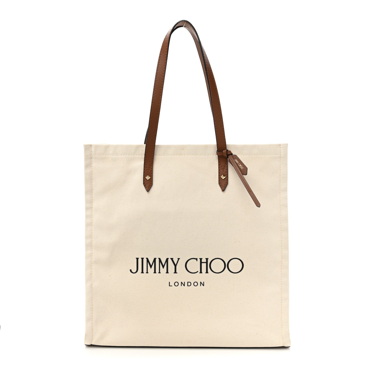 Jimmy Choo Canvas Logo Tote Natural Brown 1 of 11