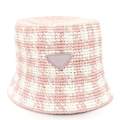 Prada Yarn Raffia Effect Crochet Triangle Bucket Hat S Alabastro 3 of 8