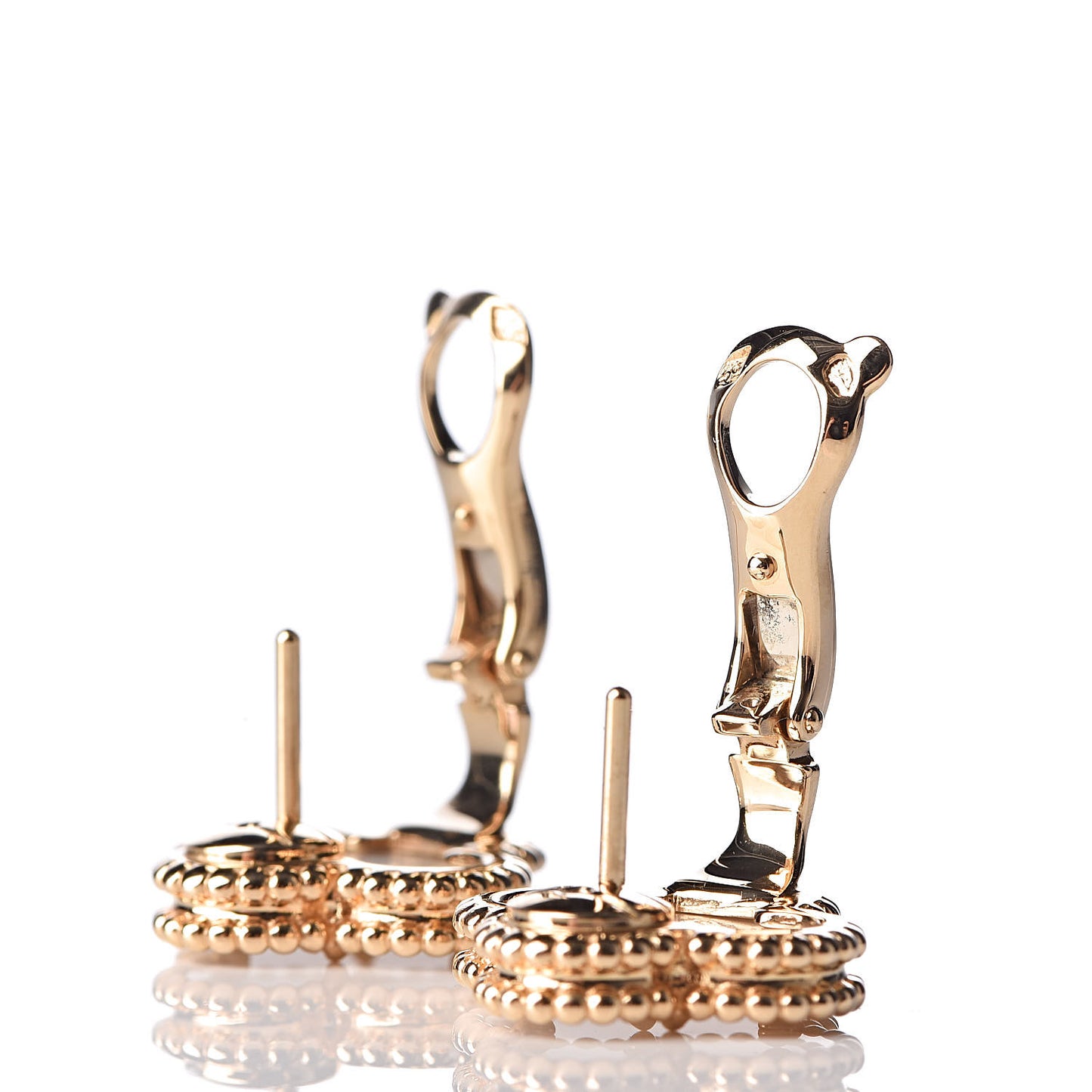 18K Yellow Gold Mother of Pearl Vintage Alhambra Earrings