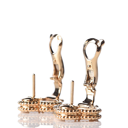 Van Cleef & Arpels 18K Yellow Gold Mother of Pearl Vintage Alhambra Earrings 3 of 5