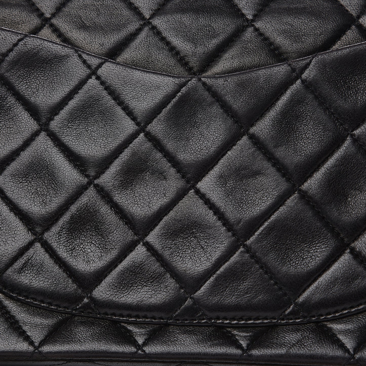 Lambskin Quilted Small Double Flap Black