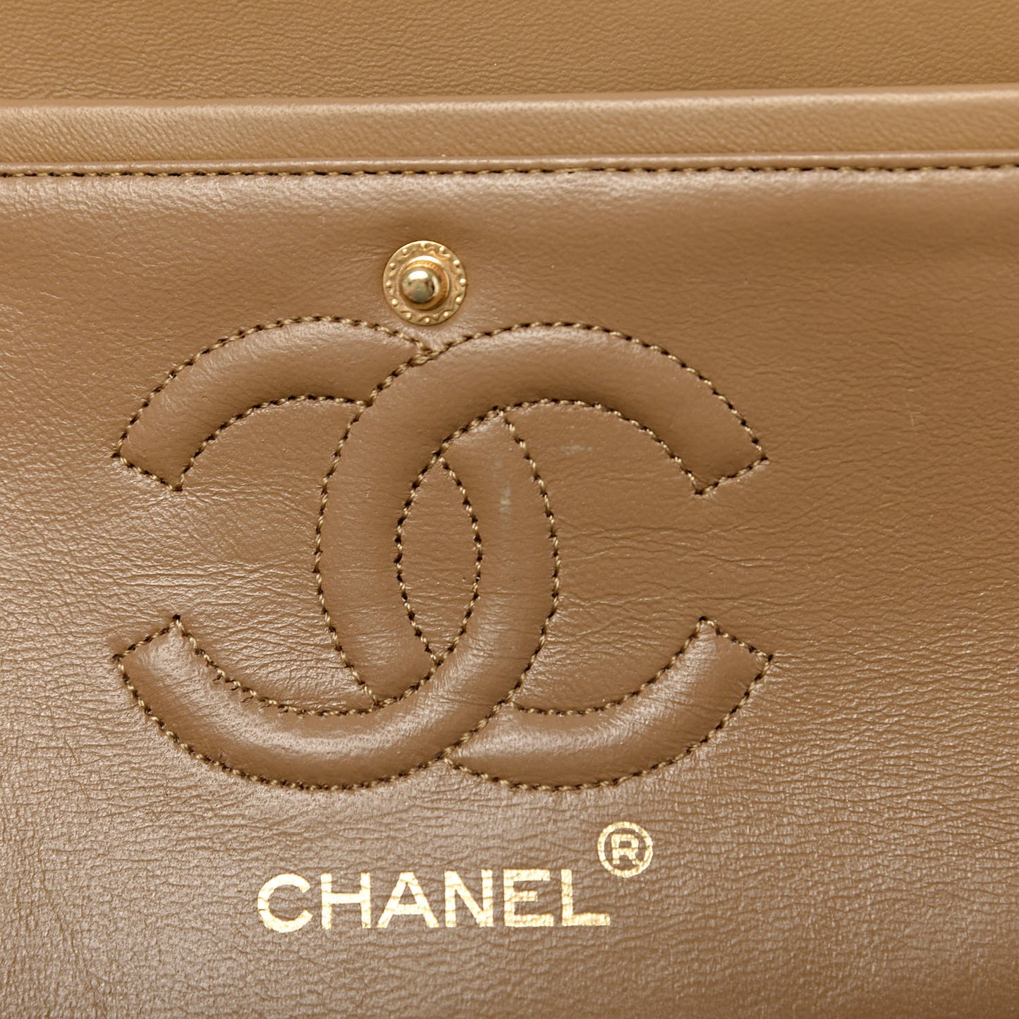 Lambskin Quilted Small Double Flap Beige