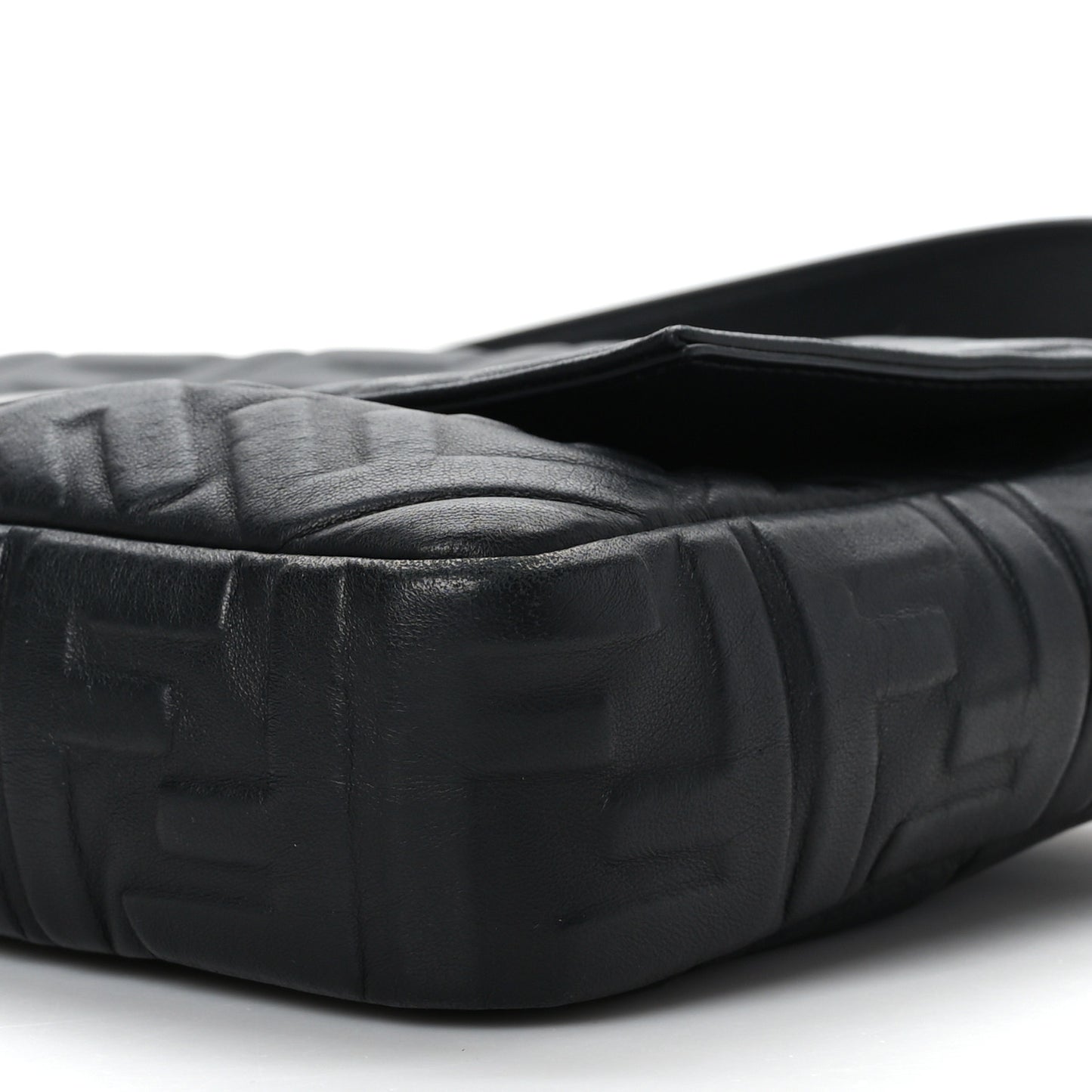 Nappa FF 1974 Embossed Large Baguette Black