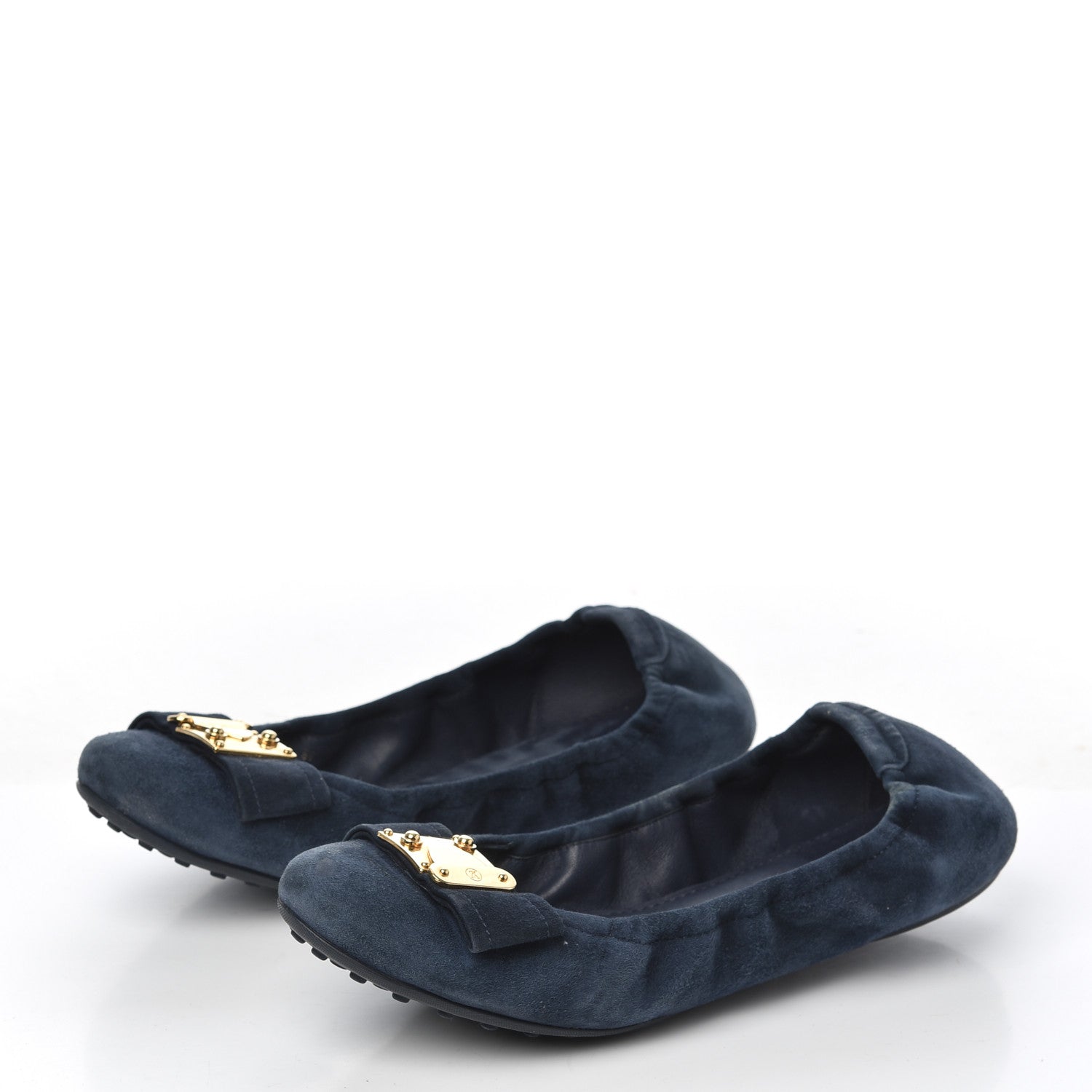 Louis Vuitton Suede S-Lock Ballerina Flats 39 Marine 3 of 17