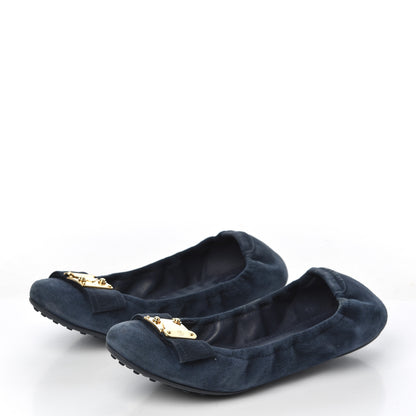 Louis Vuitton Suede S-Lock Ballerina Flats 39 Marine 3 of 17