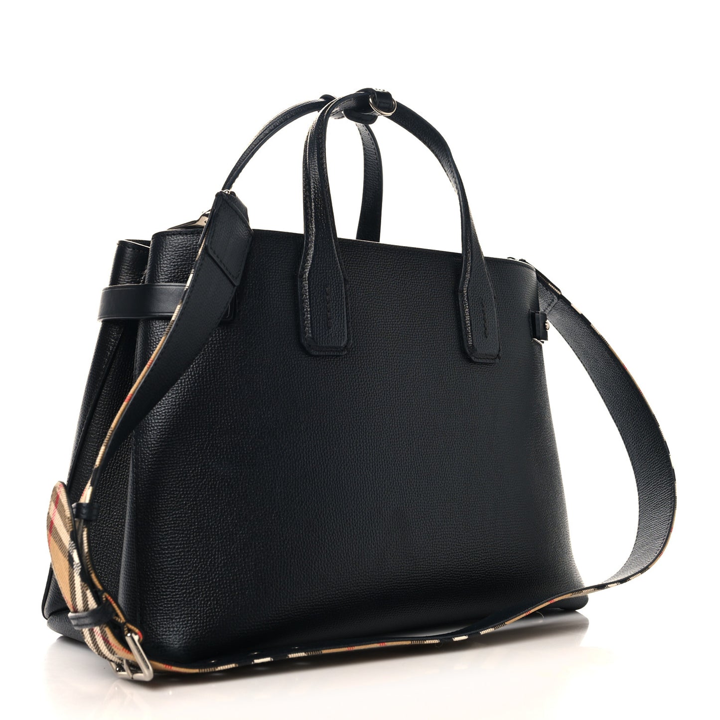 Derby Calfskin Medium Banner Tote Black