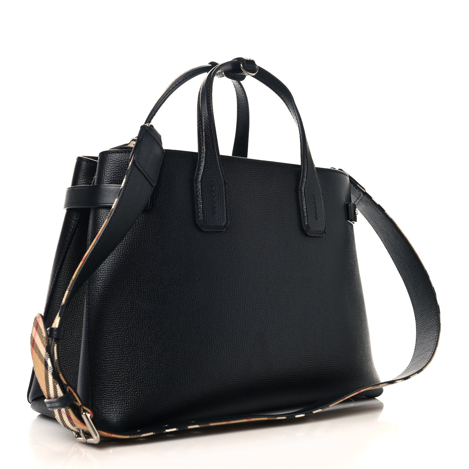Burberry Derby Calfskin Medium Banner Tote Black 3 of 12